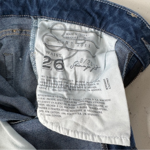 TREASURE & BOND | Skinny Fit Distressed Patched Blue Jeans Size 26W - Picture 6 of 9